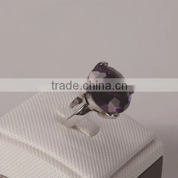 Purple stone ring made with 925 sterling silver for party gift