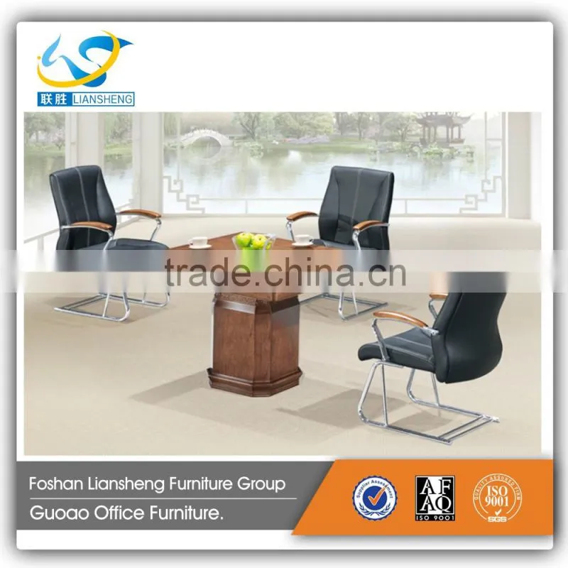 Popular four seats small size square solid wood negotiation meeting table GAT8612A