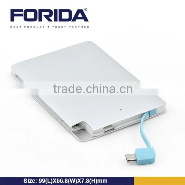 Latest Ultra Slim Portable 5V/1A Alumnium Case Card Power bank with 2500mAh/3000mAh for Samsung mobiles/Tablets