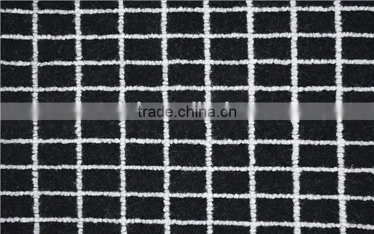 Bright yellow checks jacquard wool acrylic blend fabric for coat