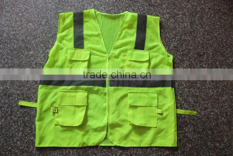 OEM service Unisex Breathable Adults Jackets yellow high visibility reflective safety vest