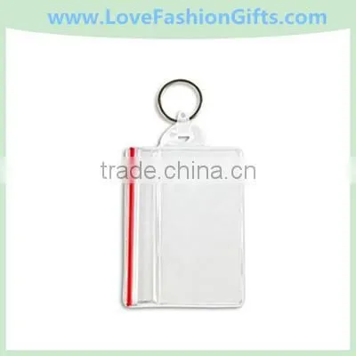 Clear Vinyl Vertical Credit Card Size Badge Holder With Slot