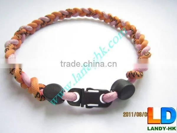 Anion Titanium Baseball Sports Tornado Necklace, Nylon Fabric