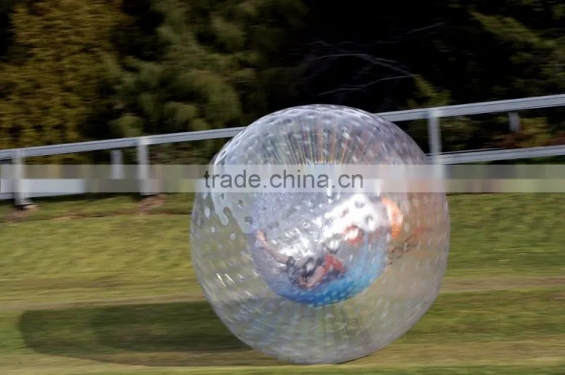 TPU inflatable zorb ball for adults, transparent football bouncy ball