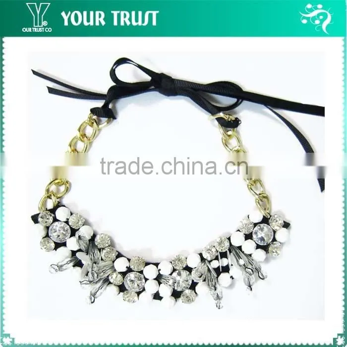 Gray V Bead, Rhinestone Tassel wholesale Neckline Rhinestone
