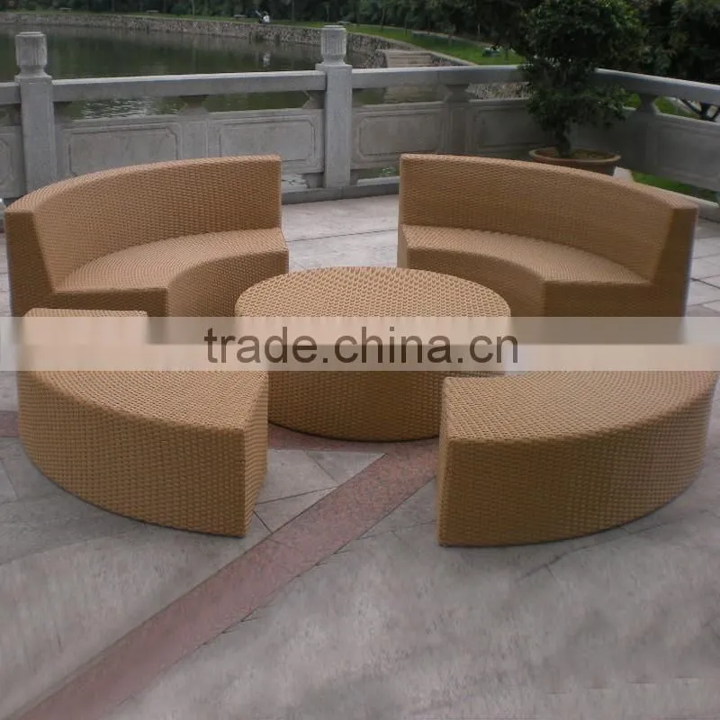 00 outdoor furniture comfortable round handmade rattan garden sunbed sofa bed YPS058