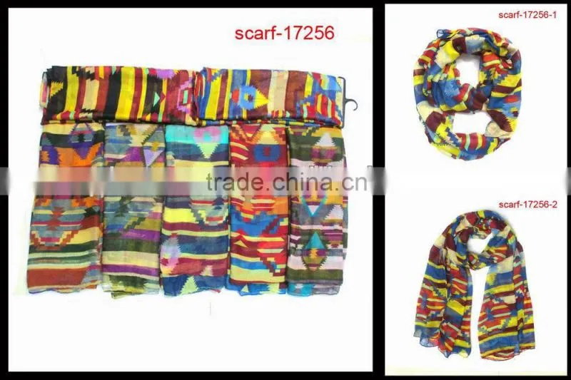 office ladies viscose stripe scarf