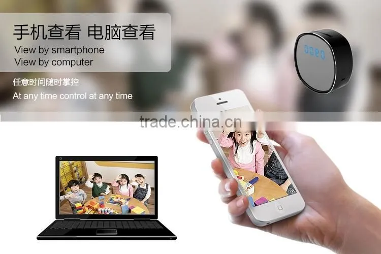 HD720P/30fps Wireless wifi Desk Alarm Clock camera