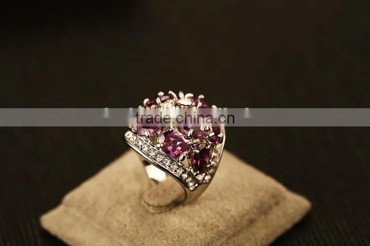 purple crystal ring diamond napkin ring, crystal stone rings