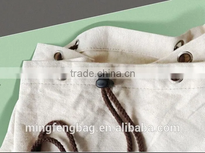 Wholesale Custom High Quality White Large Capacity Sling and Double Shoulders Cotton Canvas Yoga Bag Backpack