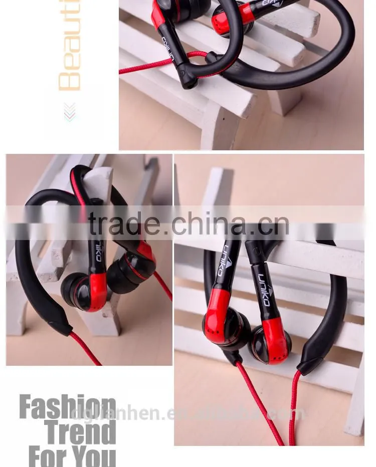 ULDUM sports factory price earhook sport earphone for mp3 mp4 earphone