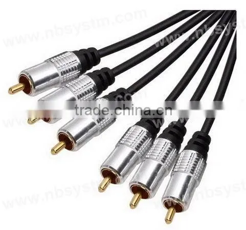 3xRCA Plug to 3xRCA Plug Red/White/Yellow/Blue/Green