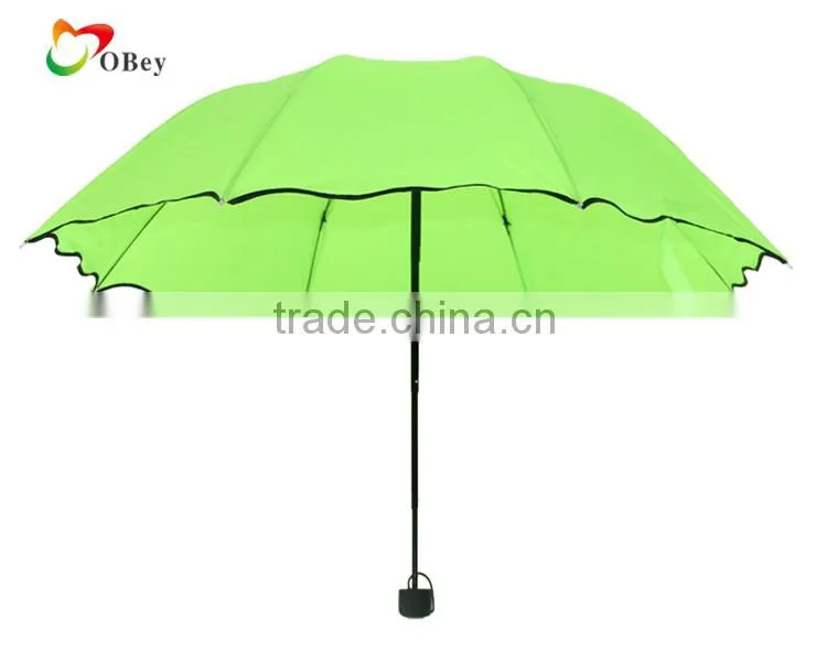 Men Women 3 Folding Windproof Anti UV Rain/Sun Umbrella