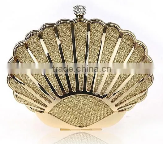 White Metal Frame Evening PU Clutch Bag