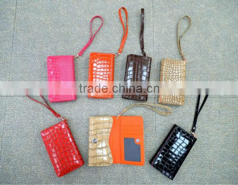 hot selling custom stylish leather 5.5 inch universal wallet phone purse for iphone 6 plus with card slots wholesale