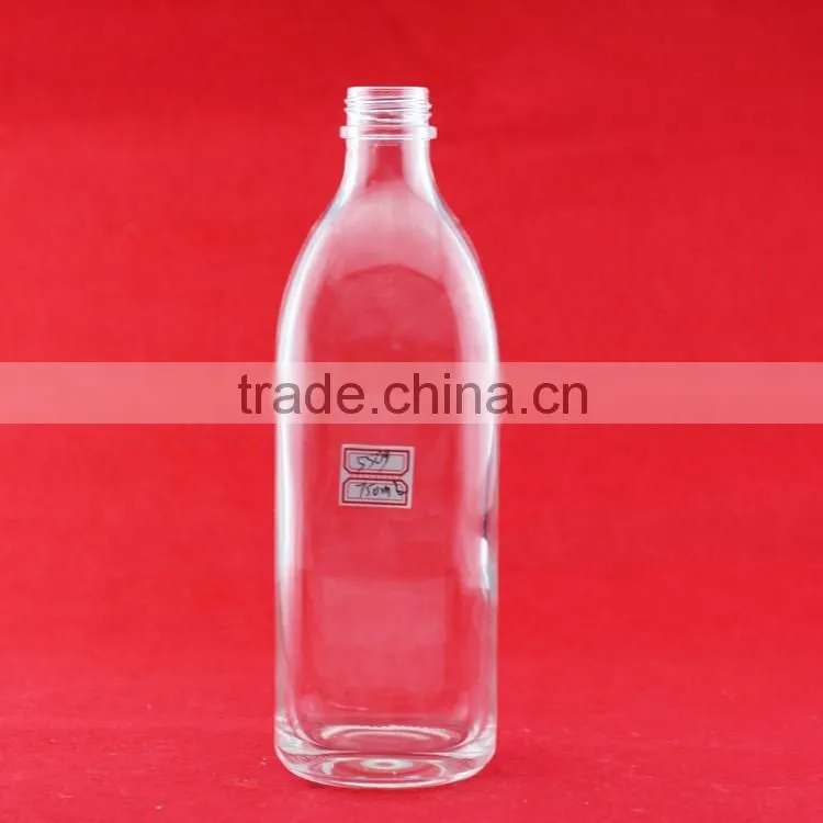 New design boston round bottle square glass liquor bottle liquor bottle factory
