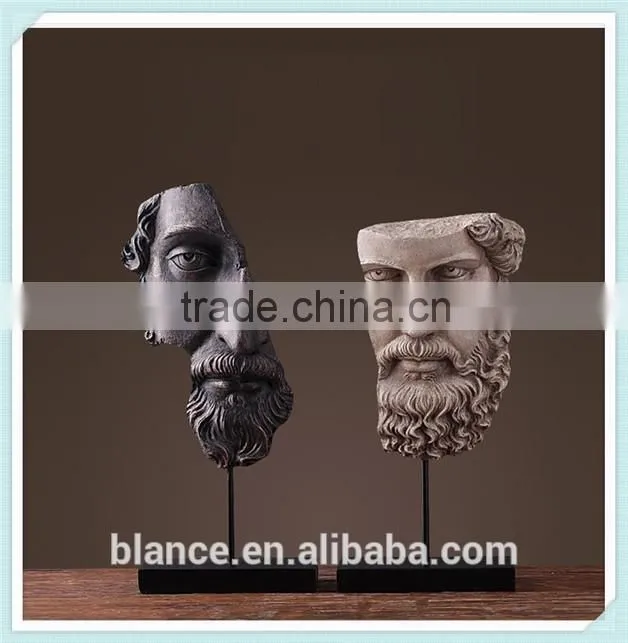 resin abstract character sculpture abstract indoor head figurine for home decoration