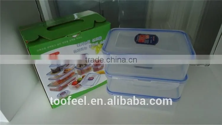 2500ml clear plastic lock box, clear plastic lunch bento boxes