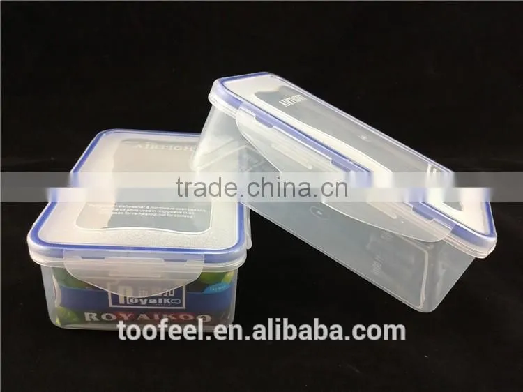2500ml clear plastic lock box, clear plastic lunch bento boxes