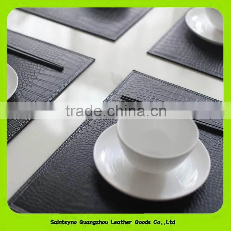 Classic 100% Reversible Leather Coaster Heat Resistant Leather Placemat 16018