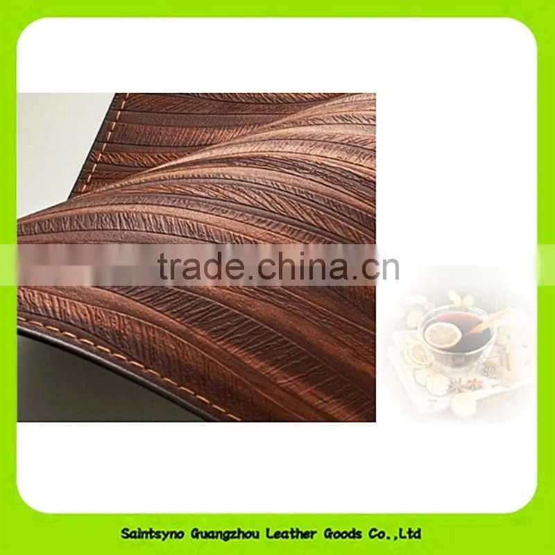 16020 Western Style Waterproof Resistant Top Quality Leather Food Dish/Coffee/Cup Mat Coaster