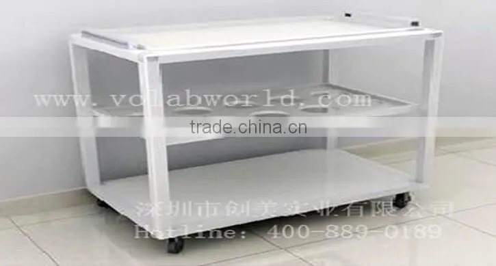 Volab Hospital stainless steel 3 tier trolley medical trolley hospital mobile cart