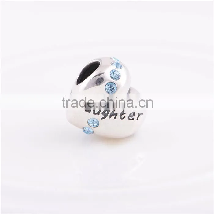 Fashionable Jewelry Mother And Daughter Love Bead Custom Engraved Beads YZ307