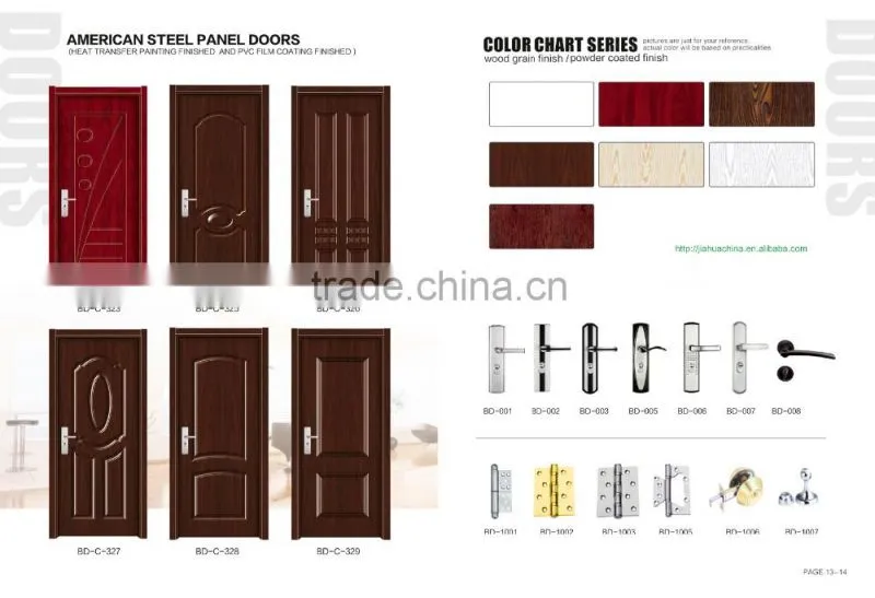 Baodu brand american single panel steel door with ce iso soncap certificate