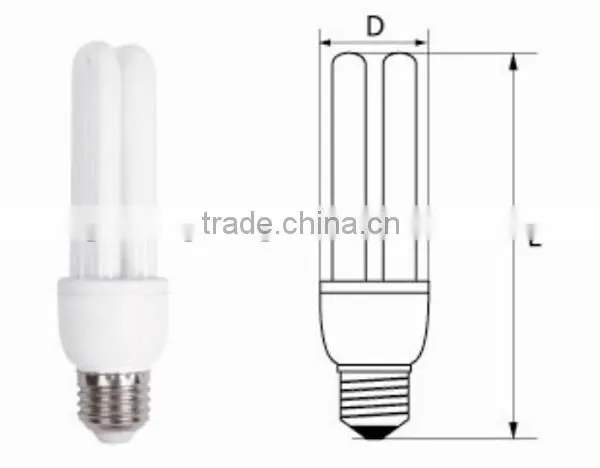 T3 T4 5-15W Energy Saving Lamp 2U With 2700-6500K