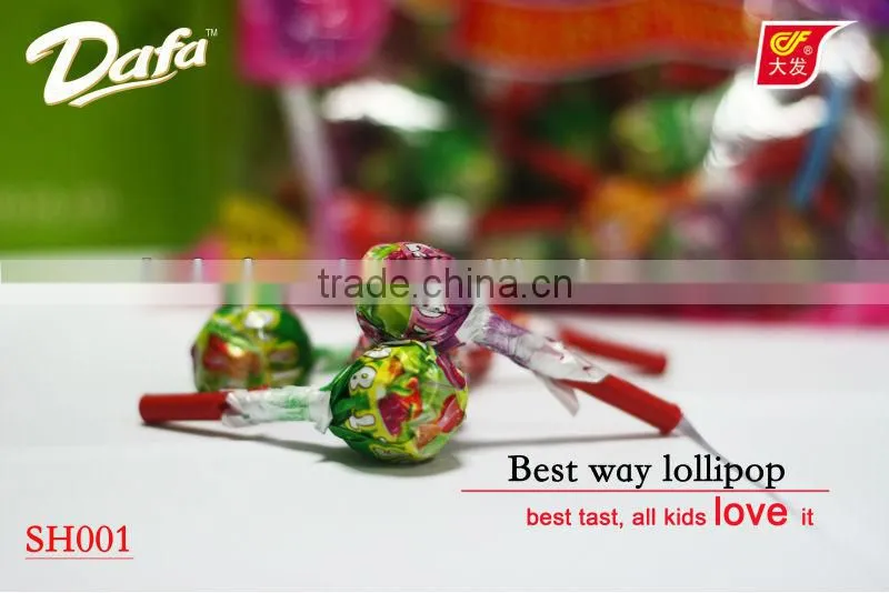 Dafa assorted fruit flavors whistle lollipop