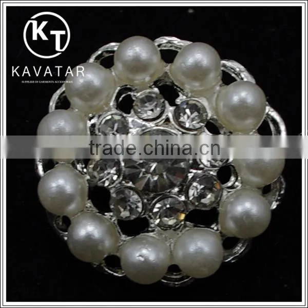 Good quality NK021 metal flower rhinestone button lead free metal shank buttons