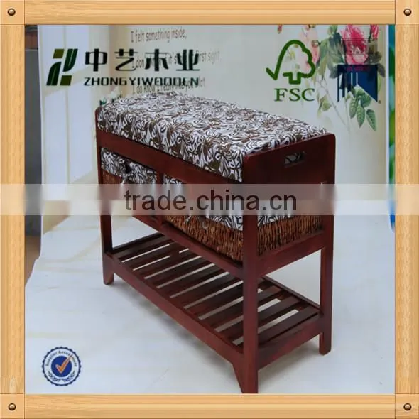 FSC&SA8000 2014 latest antique design cheap bedroom wooden furniture with cloth baskets
