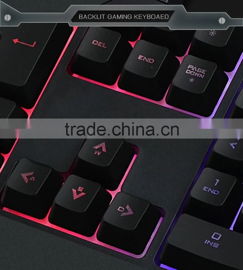FL-ESPORTS USB Wired Rainbow Backlight Gaming Keyboard