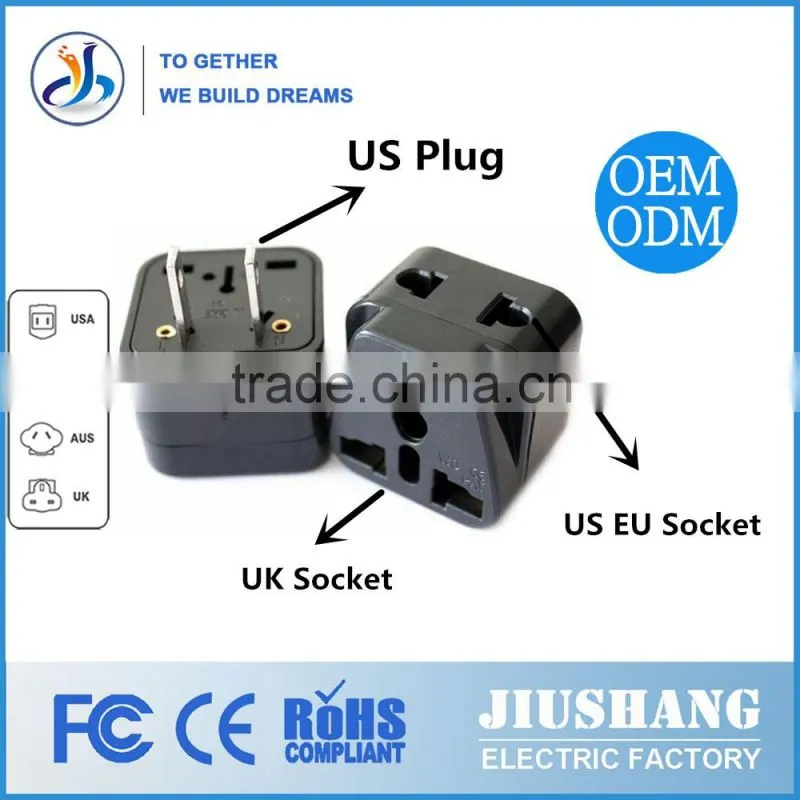 Universal US Male Plug to UK EU AU AC Travel Power Plug Adapter Convertor
