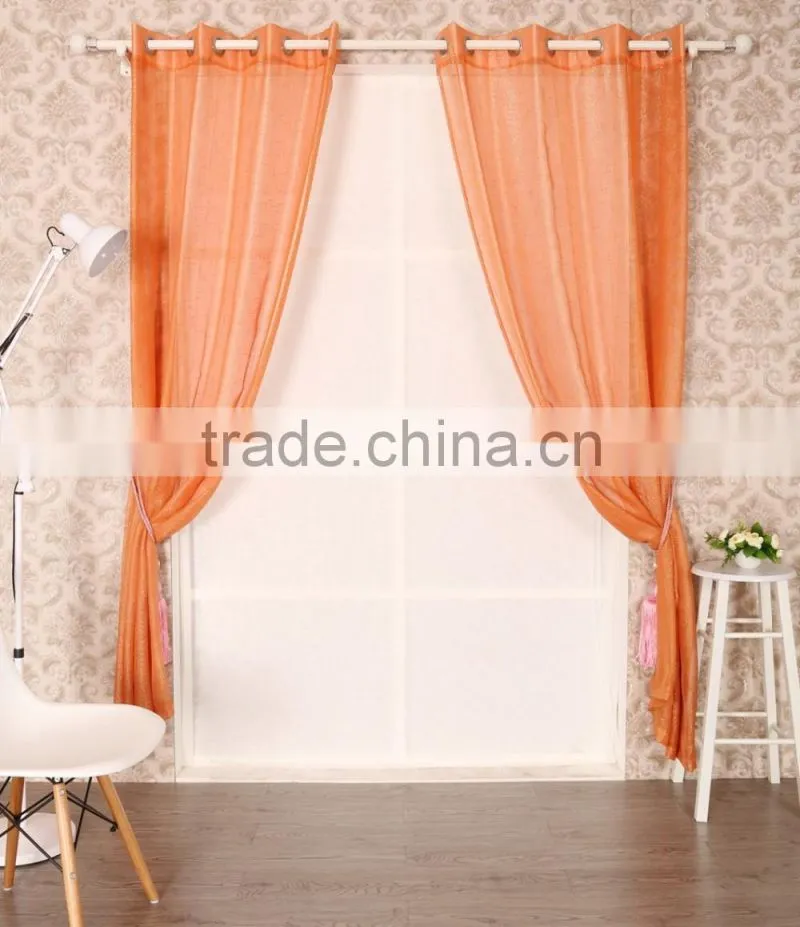 100% polyester fabric gold and silver metallic yarn voile sheer eyelet curtain drapes