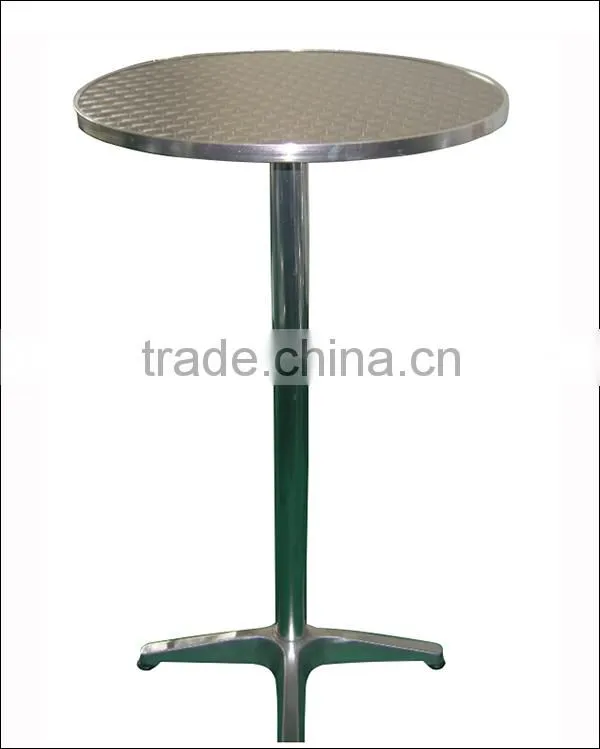 Rustless aluminum table with round table top