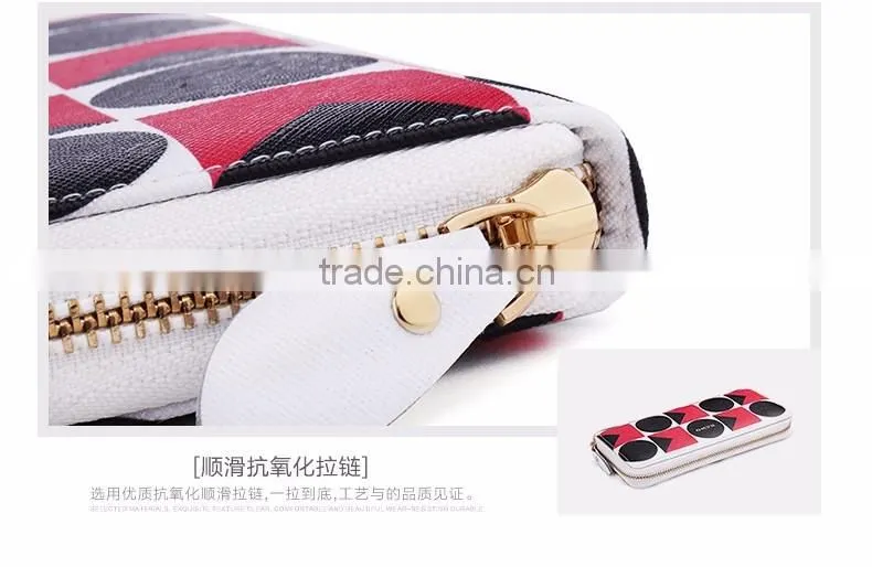 zipper ladies long purse leather clutch for coin and cell phone