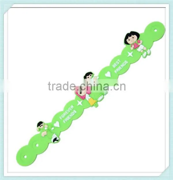 custom rubber charm bracelet eco-friendly rubber bracelet
