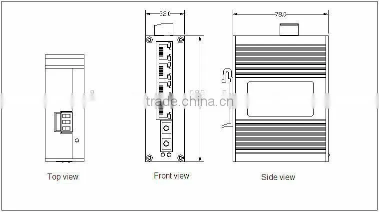 good quality 5 Port 1F+4T Industrial Fiber optical switch, 4 ports fiber optic media converter i305A