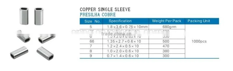 Copper Single Crimp Sleeves