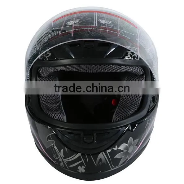 Motorcycle Pink Black Butterfly Motorcycle Full Face Helmet Street Bike Scooter DOT S M L