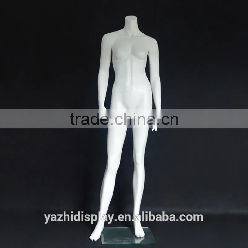 Fashion dress display fiberglass female headless mannequin
