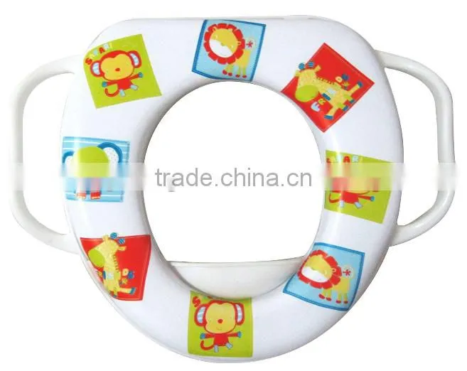 Easy clean soft potty seat with handle/ Children toilet seat