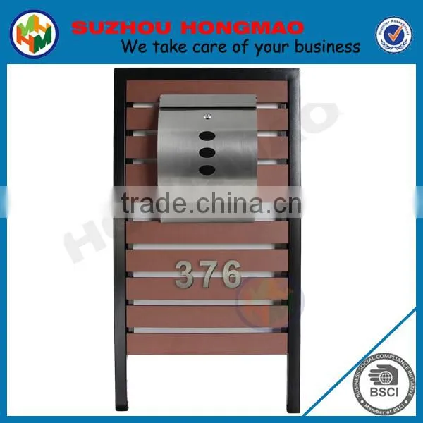 New Stainless steel letterbox with Wood-Plastic Composites Panel HPB164