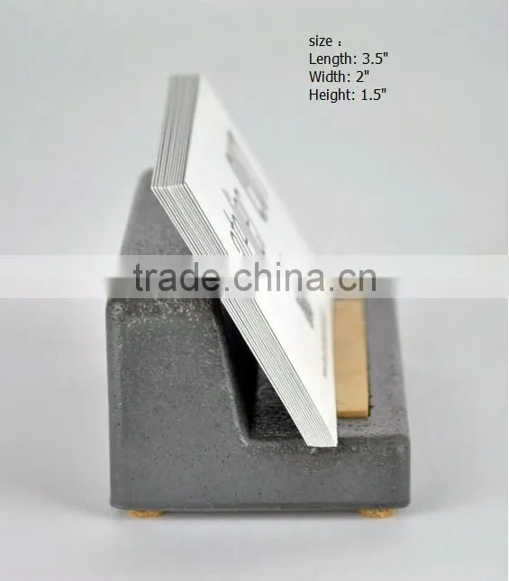 Handmade Gray cement Desktop card holder Office & Desk Storage business card stand