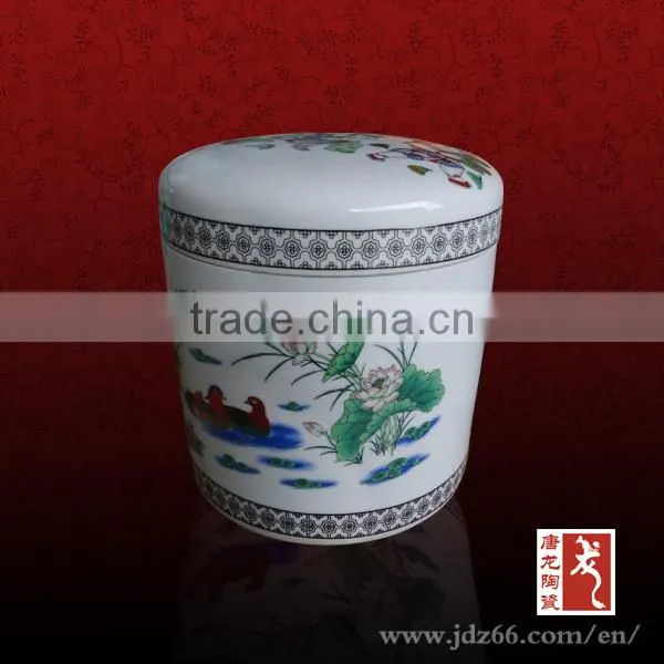 Modern design high quality round ceramic antique cremation urn for funeral