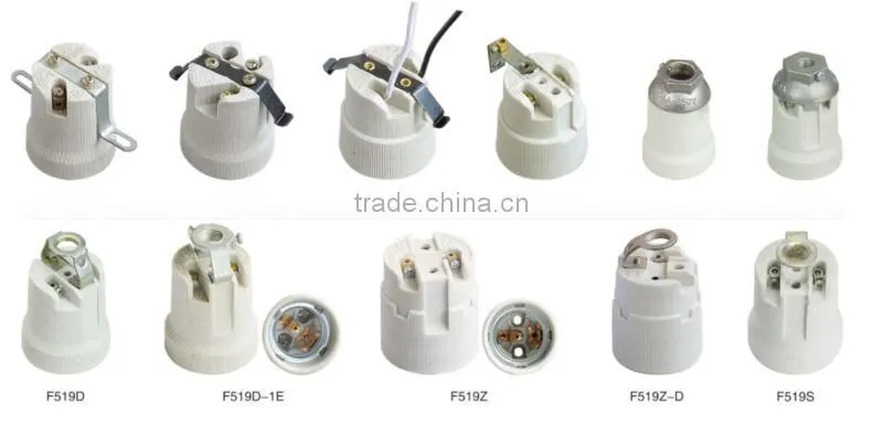 ceramic E40 lamp holder with cable