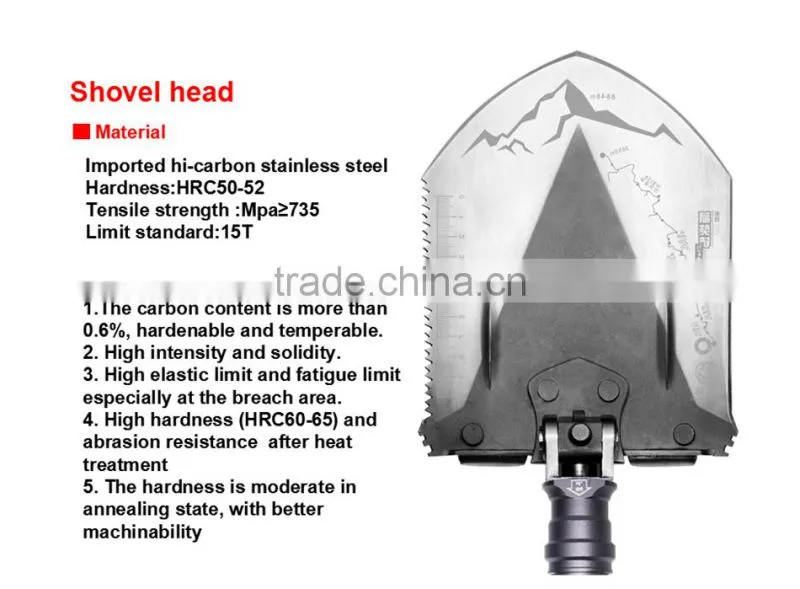 2015 Multifunctional Garden Shovel Patent Shovel Multifunctional Garden Hammer Hoe Knife Saw Flashlight Screwdriver Garden Tool