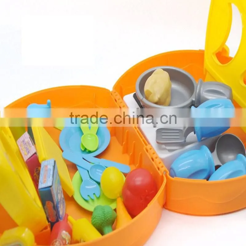 Mini kids pretend play food set funny plastic meat tray food toy in kitchen