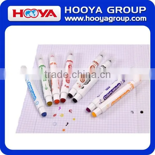 8pcs Pack Expression Stamper Markers Kids DIY Stamp Markers Watercolor Pen for School Supplies